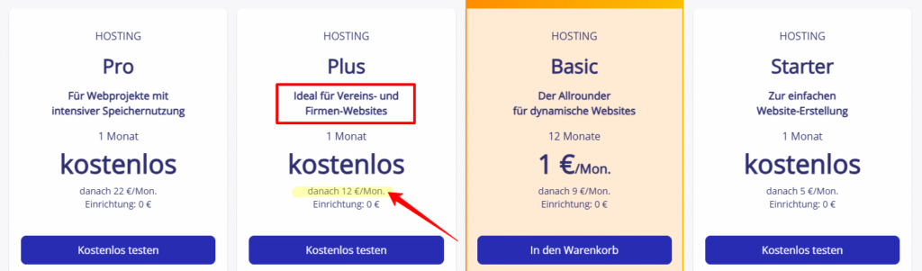 Webhosting für Vereine Strato