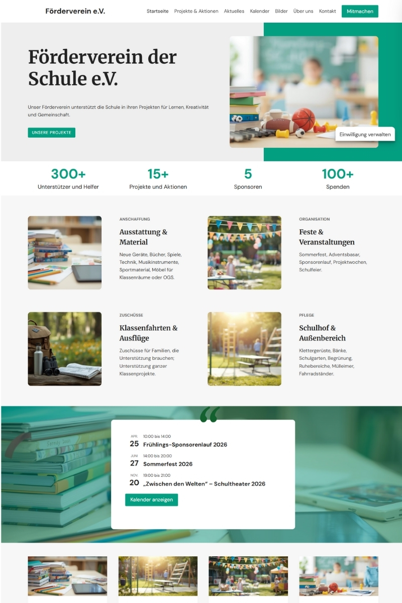 Website für Förderverein