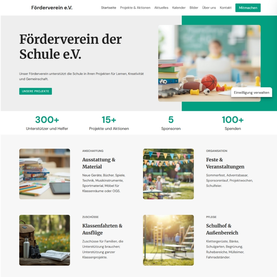 Website für Förderverein