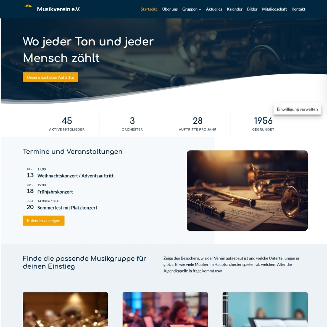 Website für Muskiverein