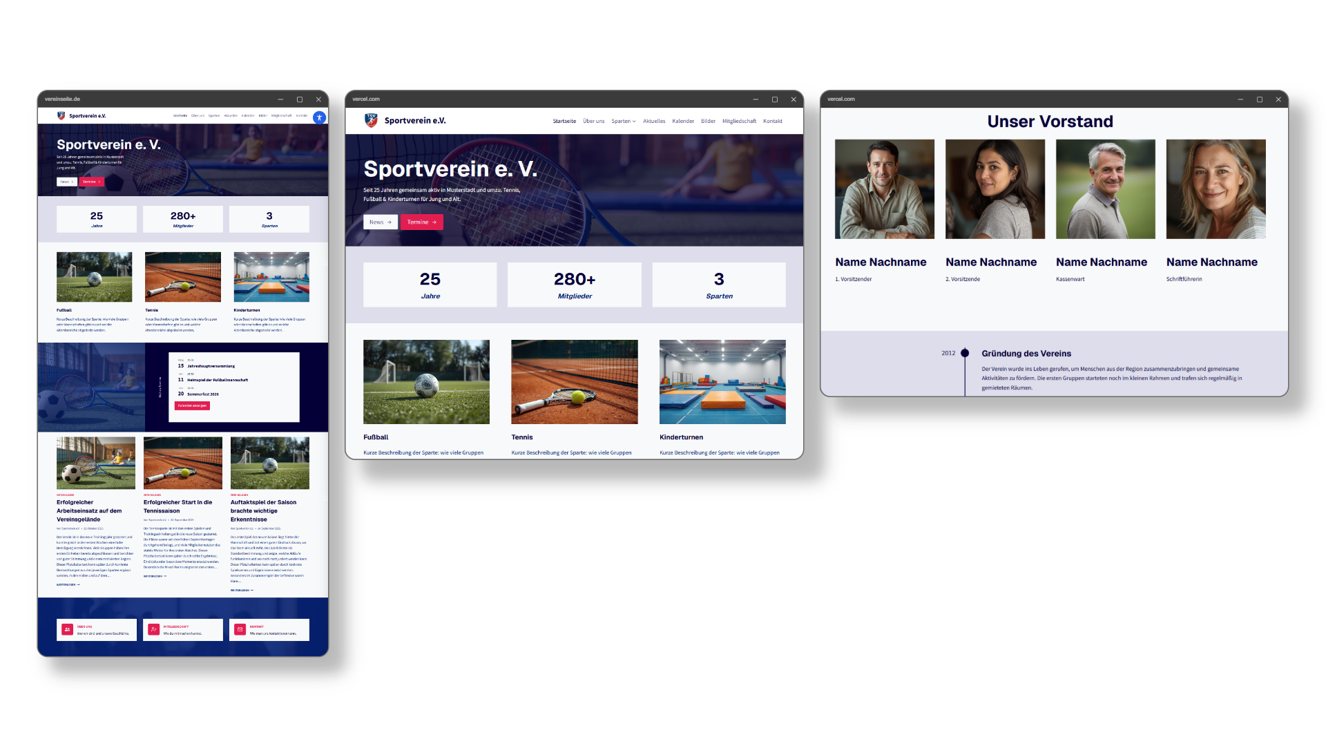 Website für Sportverein